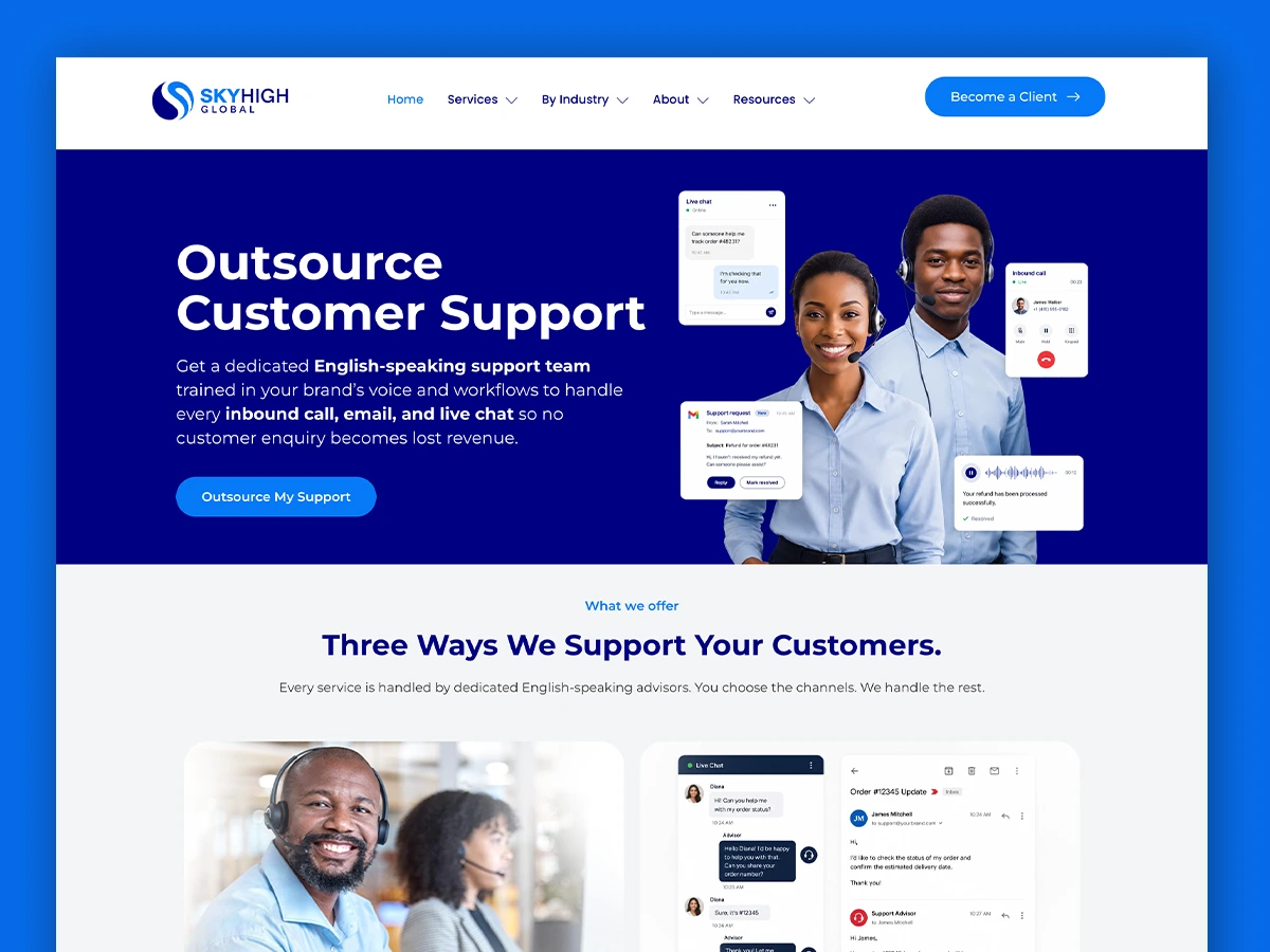Skyhigh Global website design by Ranked by Moed