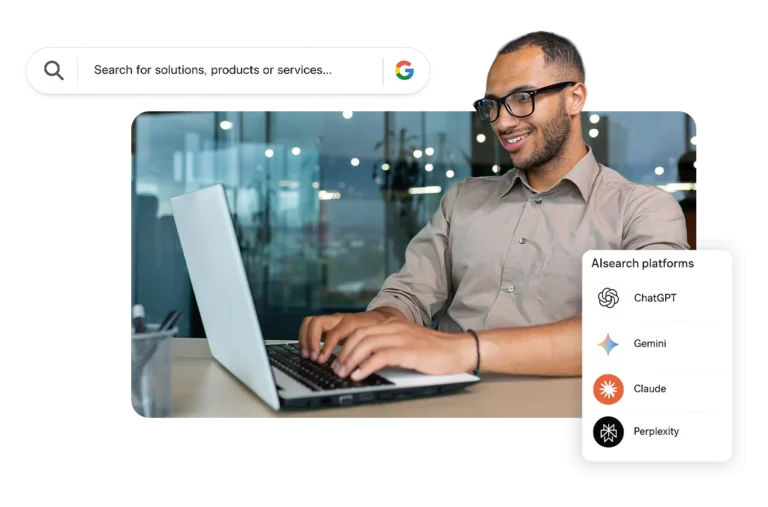 Business buyer searching for services on Google