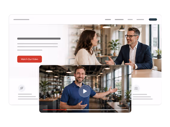 Examples of website visual content including photography, graphics and video