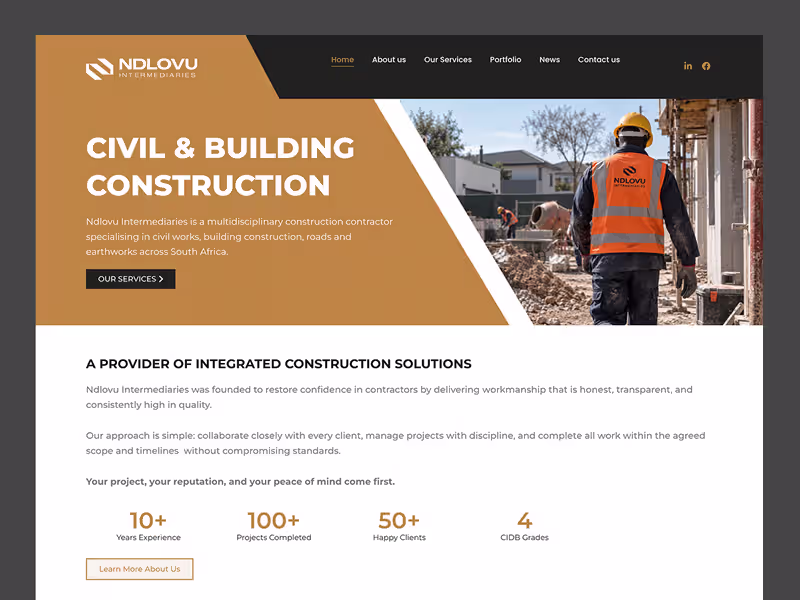 Ndlovu Intermediaries website design by Ranked by Moed