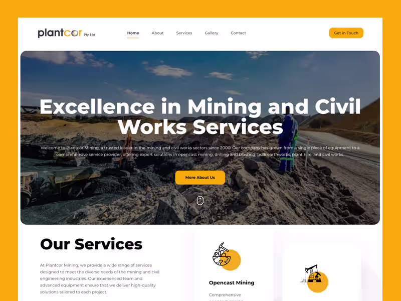 Plantcor Mining website design by Ranked by Moed