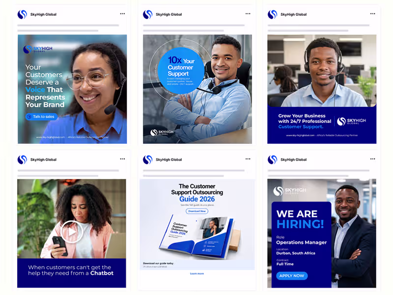 Social media posts designed for Skyhigh Global by Ranked by Moed